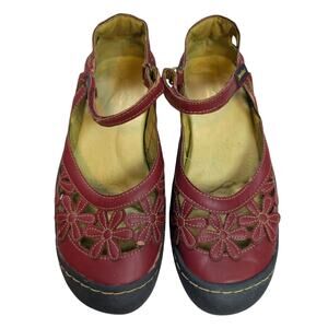 Jambu Blossom Women's Mary Jane Shoes in Red Size 7 Peasant Boho cottage